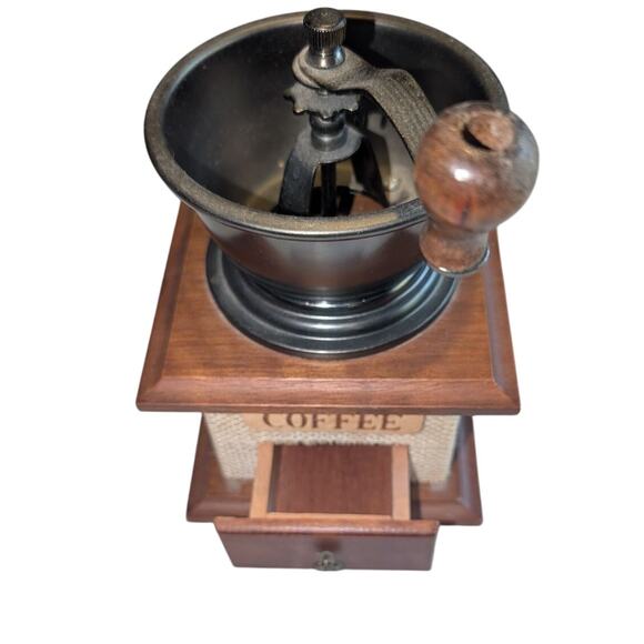 Vintage Coffee Grinder Mill Hand Crank Manual Drawer Wood Metal Model 10620 - Picture 3 of 7